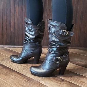 Madeline brown heel boots
